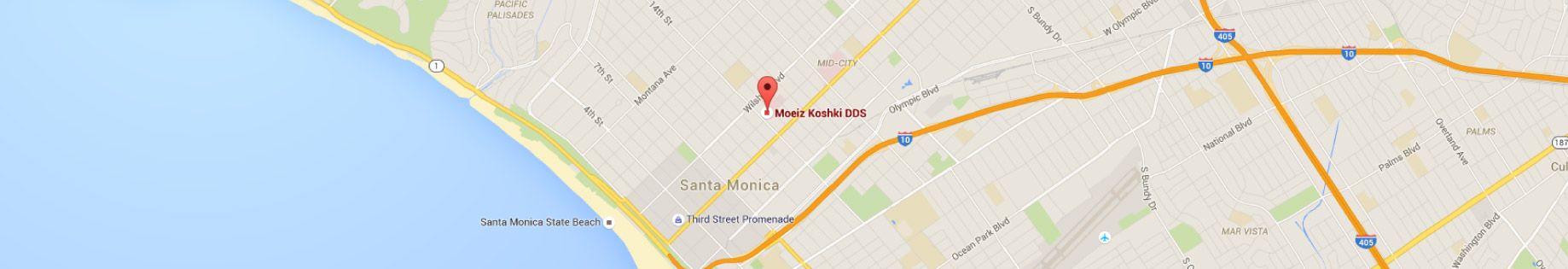 map to Santa Monica Dental Arts
